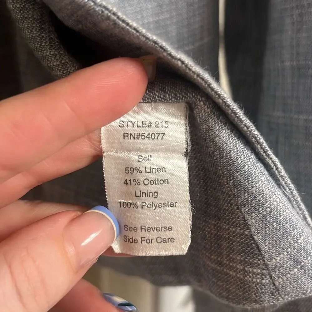 ✨CAbi Beachwalk Linen Blend Blue Sz 6 Blazer✨